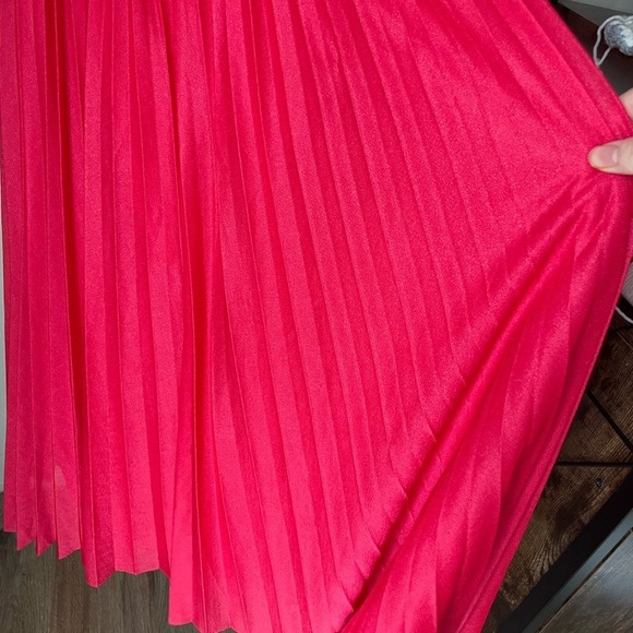 Bernie Dee NY Pink Pleated Ruched Vintage Dress with Bishop Sleeves - Picture 4 of 7